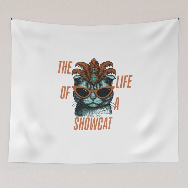Item preview, The Life of a Show cat – Vintage Cat with Sunglasses and Feather Crown designed and sold by Gbriel3.