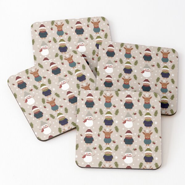 Item preview, Cute Christmas Characters Winter Pattern designed and sold by Little Wimbly.