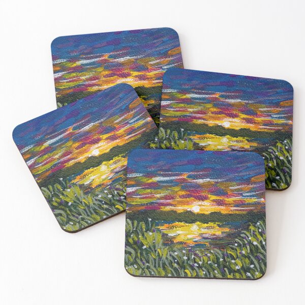 Item preview, Sunset Landscape Painting designed and sold by EeshaArshad.