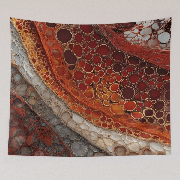 Item preview, Burnt Sienna Cellular Abstract Organic Flow Pattern Art designed and sold by GrinGalore.