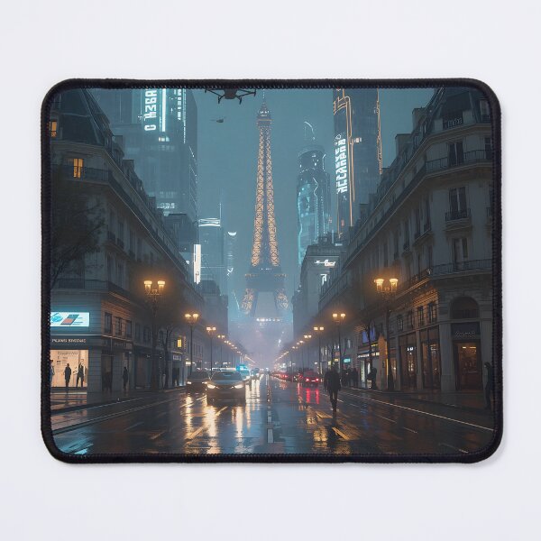 Item preview, Paris 2150 Cyberpunk Wall Art | Futuristic Eiffel Tower Neon City | Paris Poster | Neon Atlas designed and sold by NSAstore.