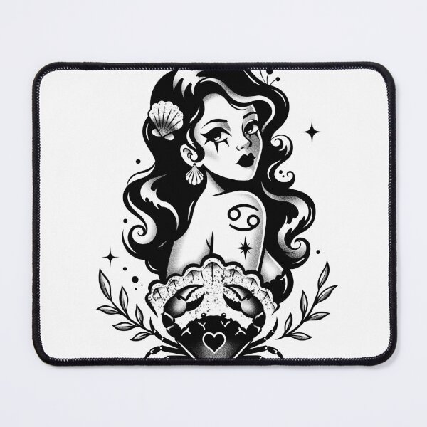 Item preview, Cancer Zodiac Sign - Gothic Astrology Tattoo designed and sold by feedmykraken.