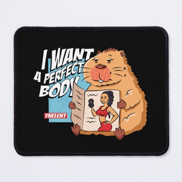 Item preview, Funny Gym Meme Capybara – I Want a Perfect Body designed and sold by YNELENT.