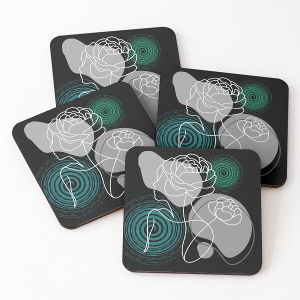 Item preview, Minimalist Woman Silhouette Floral Line Art designed and sold by DesignByNature7.