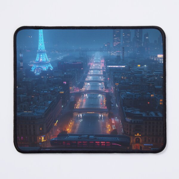 Item preview, Paris 2150 Cyberpunk Wall Art | Futuristic Eiffel Tower Neon City | Paris Poster | Neon Atlas designed and sold by NSAstore.