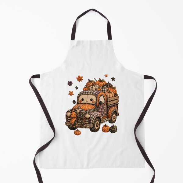 Item preview, Cute Patchwork Pumpkin Truck | Farmhouse Autumn & Halloween Art designed and sold by DecoVibe.
