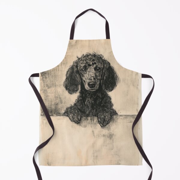 Item preview, Vintage Poodle Dog Portrait Etching Fine Art designed and sold by francodelgrando.
