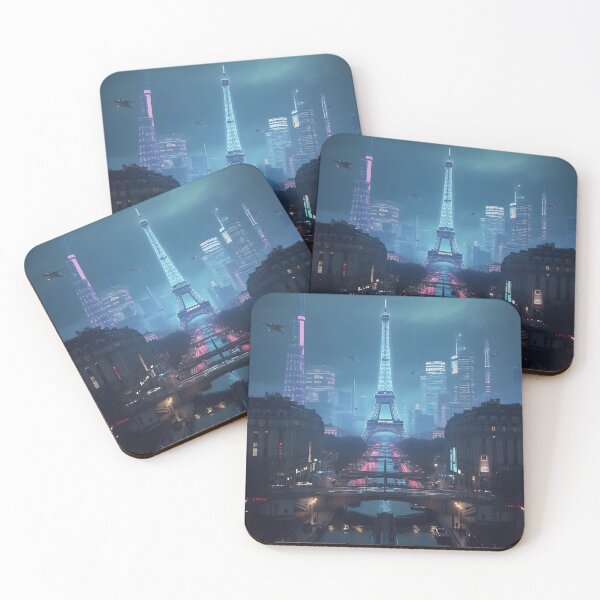 Item preview,  Paris 2150 Cyberpunk Wall Art | Futuristic Eiffel Tower Neon City | Paris Poster | Neon Atlas designed and sold by NSAstore.