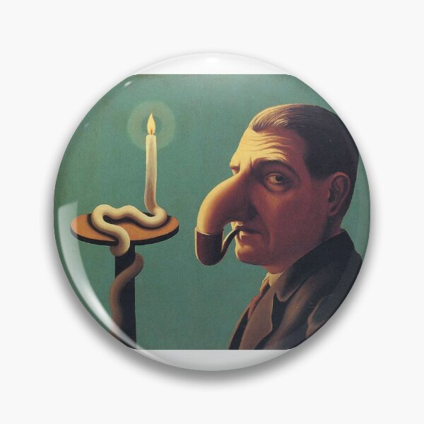 Item preview, Philosopher's Lamp Magritte Surreal Pipe Flame Art designed and sold by MirelaSorescu.