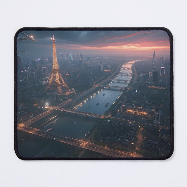 Item preview, Paris 2150 Cyberpunk Wall Art | Futuristic Eiffel Tower Neon City | Paris Poster | Neon Atlas designed and sold by NSAstore.