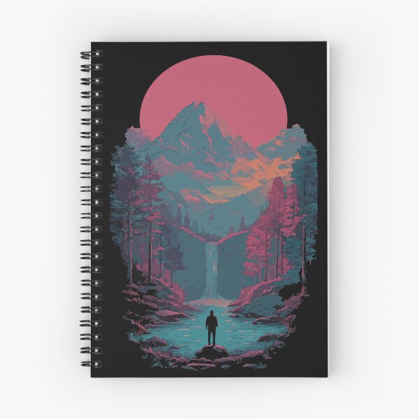 Item preview, Synthwave Mountain Waterfall designed and sold by Gkinoki.