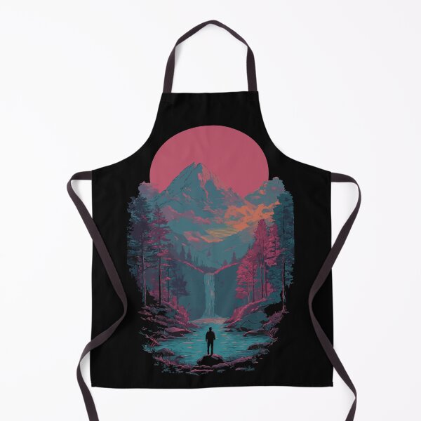 Item preview, Synthwave Mountain Waterfall designed and sold by Gkinoki.
