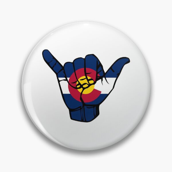 Item preview, Colorado Flag Shaka Surfer Hand Sign State Pride Sticker designed and sold by uswnt-graphics.