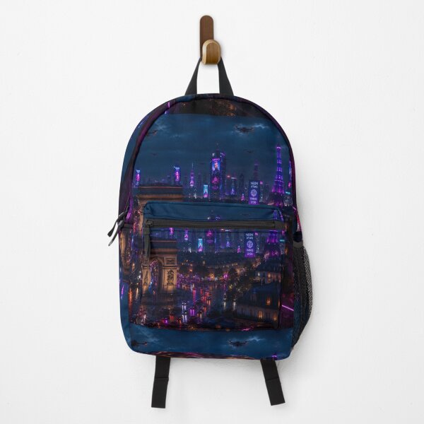 Item preview, Paris 2150 Cyberpunk Wall Art | Futuristic Eiffel Tower Neon City | Paris Poster | Neon Atlas designed and sold by NSAstore.