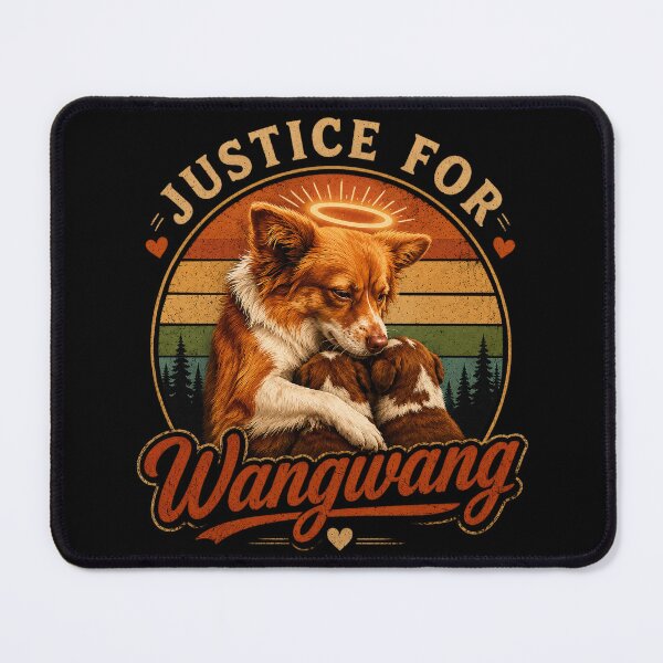 Item preview, Justice For Wangwang Dog Memorial, "Rainbow Bridge Pet Loss", Dog Lover Sympathy Gift, Animal Rescue Vintage Art designed and sold by MorningJoco.