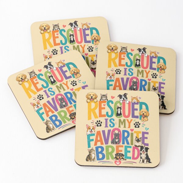 Item preview, Rescued Is My Favorite Breed Cute Dogs And Cats Rescue Lover Design designed and sold by Evelashop.