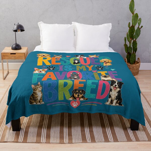 Item preview, Rescued Is My Favorite Breed Cute Dogs And Cats Rescue Lover Design designed and sold by Evelashop.