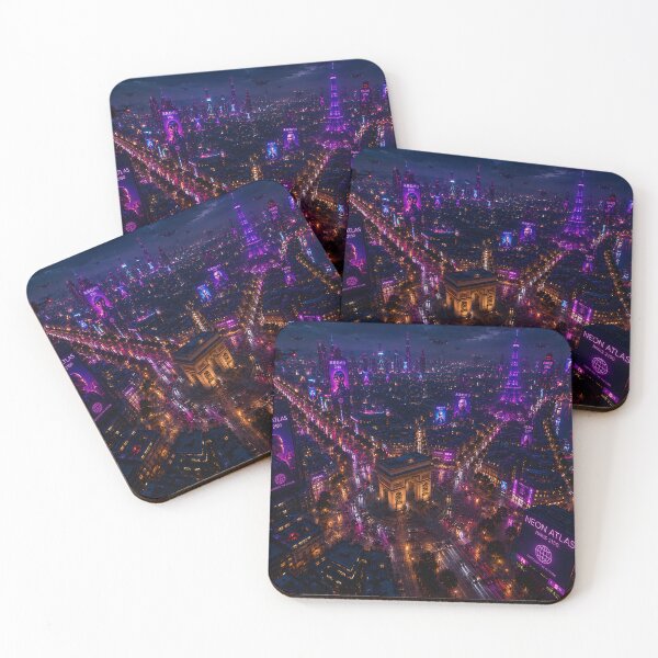 Item preview, Paris 2150 Cyberpunk Wall Art | Futuristic Eiffel Tower Neon City | Paris Poster | Neon Atlas designed and sold by NSAstore.