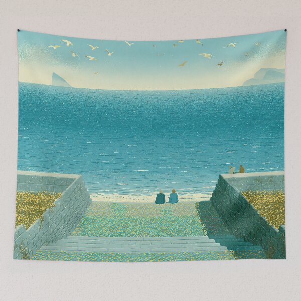 Item preview, Whispering Seagulls Over Ocean Staircase designed and sold by Venon28.