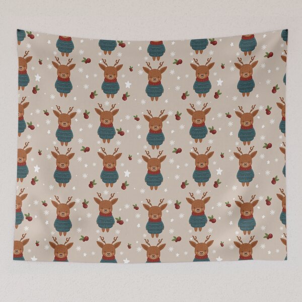 Item preview, Cute Christmas Reindeer Winter Pattern designed and sold by Little Wimbly.