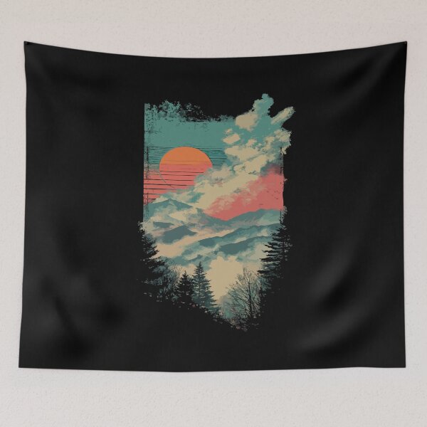 Item preview, Sunset Mountain Clouds designed and sold by Gkinoki.