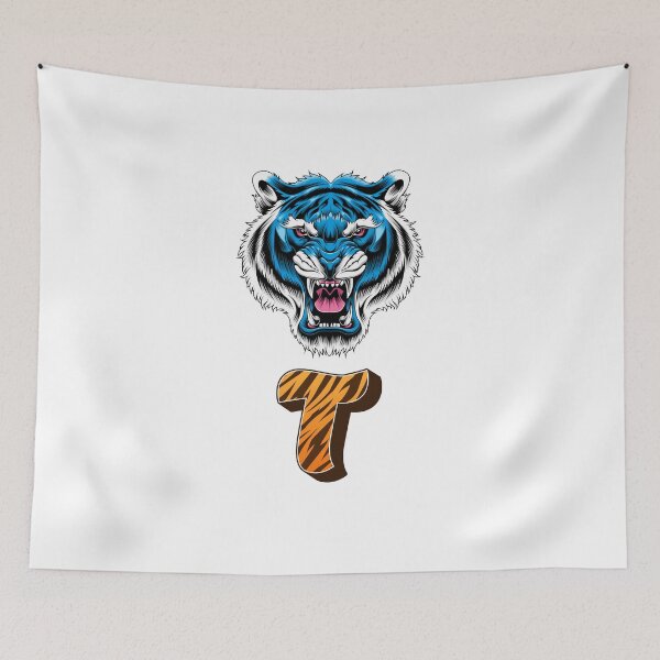 Item preview, Blue Roaring Tiger Letter T designed and sold by Wild Ink Works.