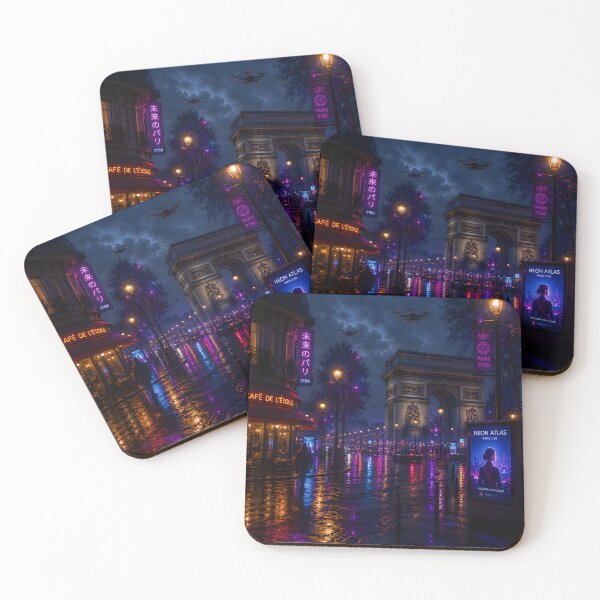 Item preview, Paris 2150 Cyberpunk Wall Art | Futuristic Eiffel Tower Neon City | Paris Poster | Neon Atlas designed and sold by NSAstore.