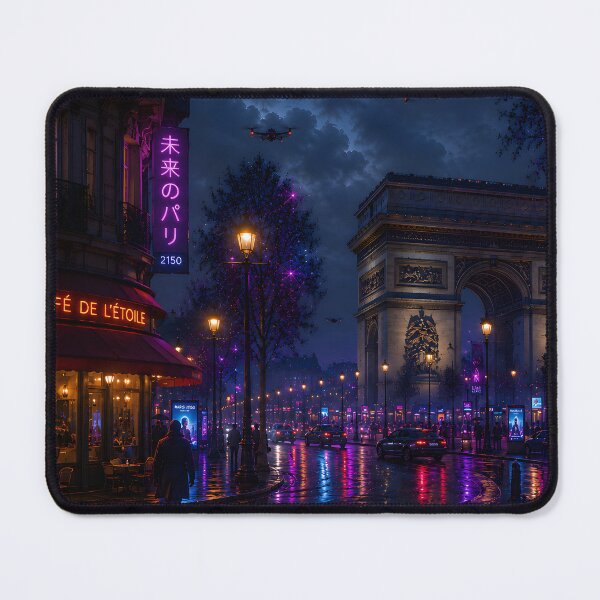 Item preview, Paris 2150 Cyberpunk Wall Art | Futuristic Eiffel Tower Neon City | Paris Poster | Neon Atlas designed and sold by NSAstore.