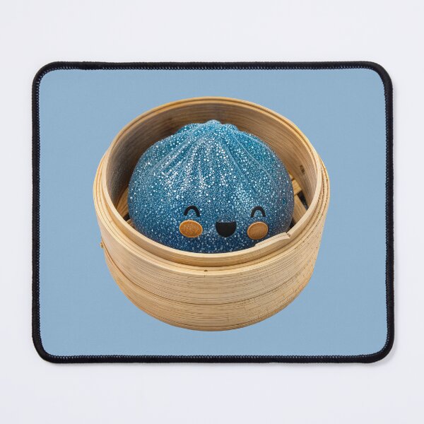 Item preview, Blue Glitter Squishy Dumpling Toy in Bamboo Steamer – Photorealistic Cutout designed and sold by EmeraldeaArt.