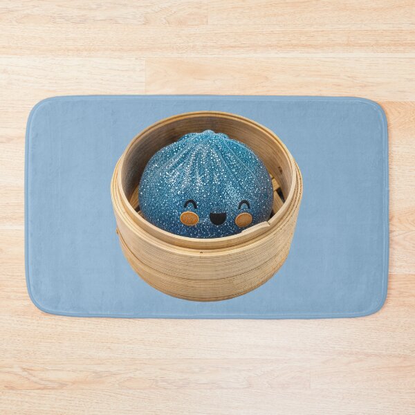 Item preview, Blue Glitter Squishy Dumpling Toy in Bamboo Steamer – Photorealistic Cutout designed and sold by EmeraldeaArt.