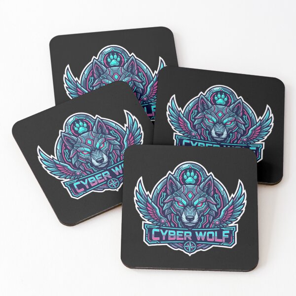 Item preview, Cyberpunk Neon Wolf Gaming Aesthetic Design Futuristic Alpha Predator Art designed and sold by Altospecial.