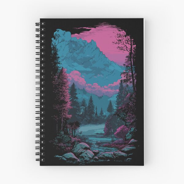 Item preview, Synthwave Mountain Forest designed and sold by Gkinoki.