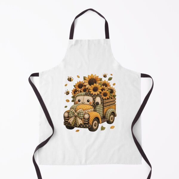 Item preview, Cute Patchwork Sunflower Truck | Farmhouse Summer & Fall Art designed and sold by DecoVibe.