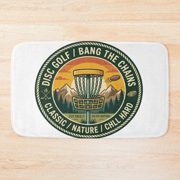 Item preview, Disc Golf Bang The Chains Retro Nature Outdoor Badge designed and sold by Wear Sculpt.