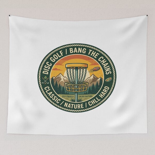 Item preview, Disc Golf Bang The Chains Retro Nature Outdoor Badge designed and sold by Wear Sculpt.