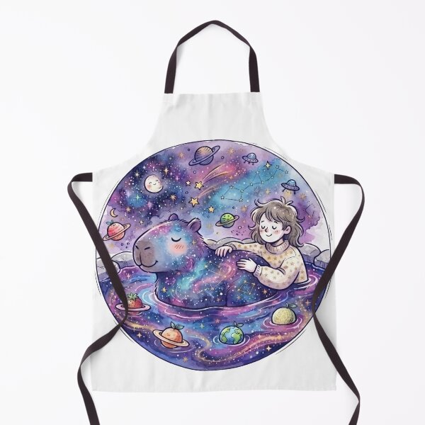 Item preview, Cute Cosmic Capybara & Child | Kawaii Galaxy Friendship | Whimsical Nursery Decor | Dreamy Space Animal Gift designed and sold by Cosmic Doodle Co..