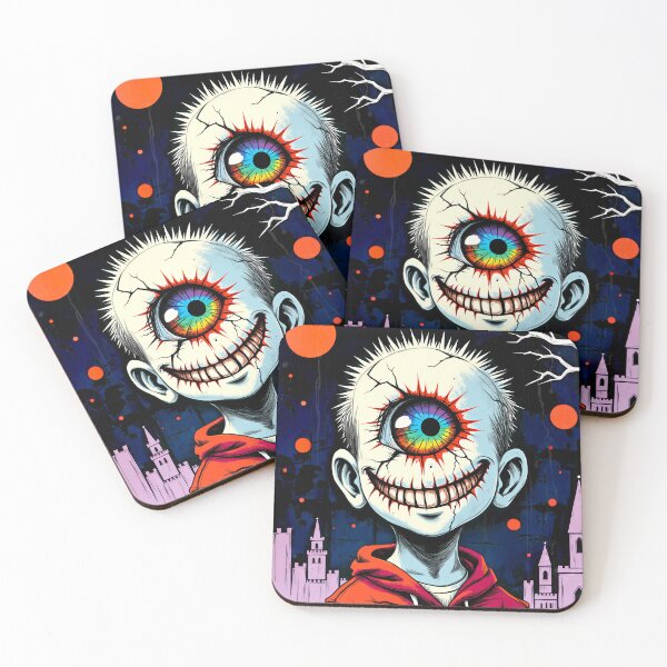 Item preview, Creepy Cute One Eyed Boy | Gothic Grunge Horror Portrait designed and sold by QQQueen.