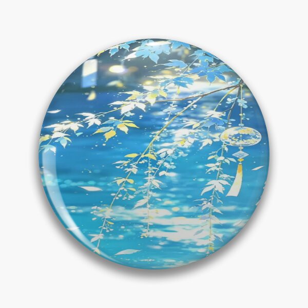 Item preview, The Soothing Echo of Eternal Summer, Japanese Wind Chimes by the Water - Animated and Dreamy Summer Landscape designed and sold by RAYBIL.