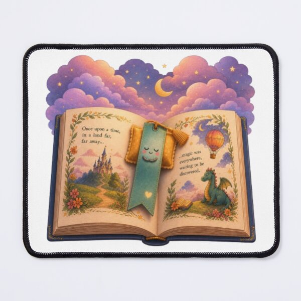 Item preview, Cute Bookmark Sleeping on Pillow Open Storybook Art designed and sold by Miheerala.