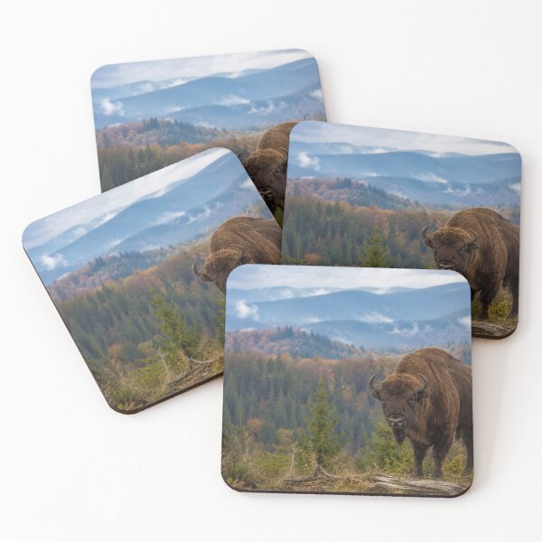 Item preview, European Bison in Forest Landscape | Majestic Wild Wisent Nature Photography designed and sold by JMDG Studio.