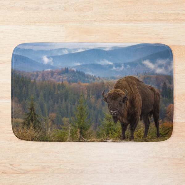 Item preview, European Bison in Forest Landscape | Majestic Wild Wisent Nature Photography designed and sold by JMDG Studio.