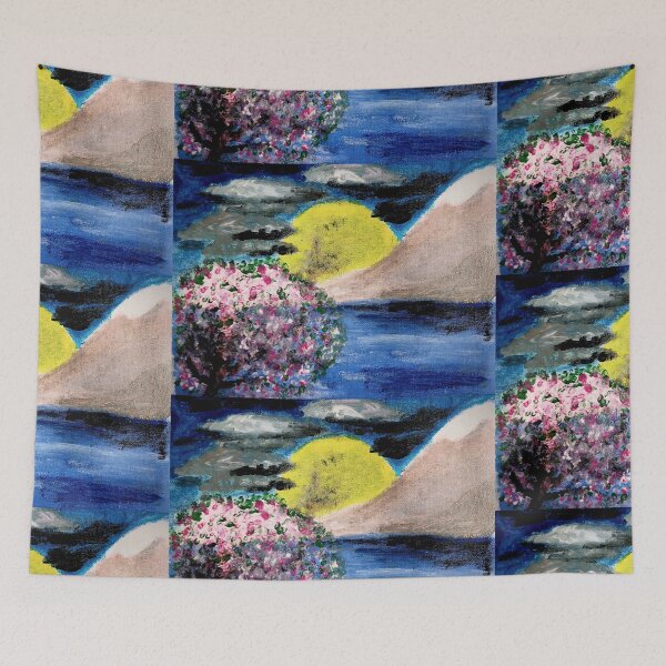 Item preview, Mount Fuji with Moon Glow designed and sold by Aquamarineelle.