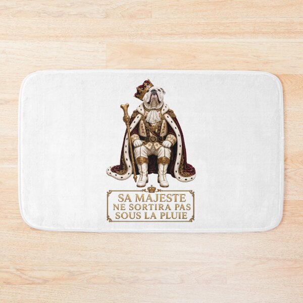 Item preview, Sa Majeste - Funny Bulldog King Refuses the Rain designed and sold by dogmanity.