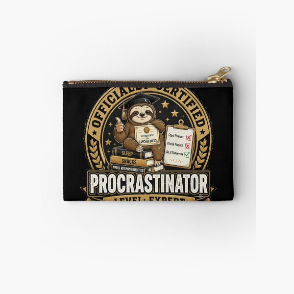 Item preview, Certified Procrastinator | Funny Certified Badge Sticker & T-Shirt | Level: Expert designed and sold by FuzzDrive.