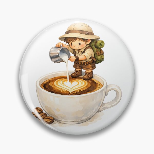 Item preview, Tiny Barista Making Latte Art Watercolor designed and sold by Sara-Ai.