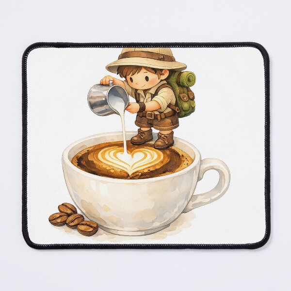 Item preview, Tiny Barista Making Latte Art Watercolor designed and sold by Sara-Ai.
