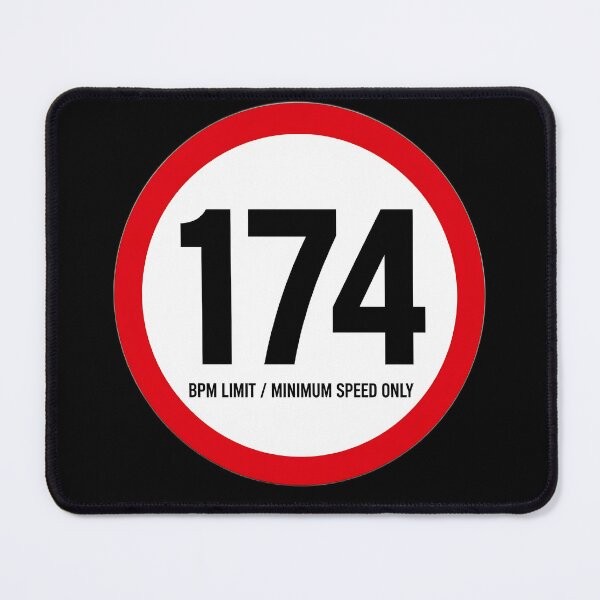 Item preview, 174 BPM Speed Limit Drum and Bass Sign designed and sold by ZenRave Designs.