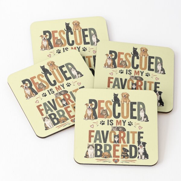Item preview, Rescued Is My Favorite Breed Cute Dogs And Cats Rescue Lover Design designed and sold by Evelashop.