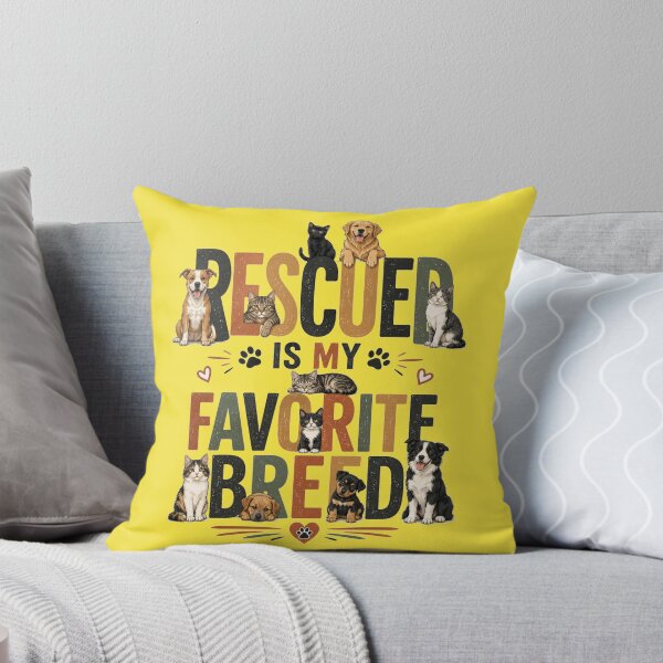 Item preview, Rescued Is My Favorite Breed Cute Dogs And Cats Rescue Lover Design designed and sold by Evelashop.