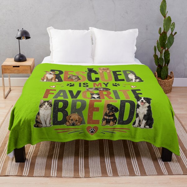 Item preview, Rescued Is My Favorite Breed Cute Dogs And Cats Rescue Lover Design designed and sold by Evelashop.